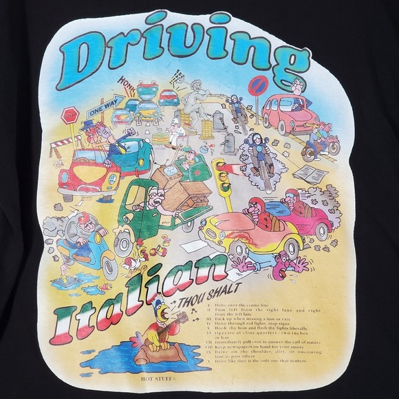 Driving Rules T-Shirt Men Large Graphic Funny Parody Souvenir Vintage Y2K Tee - Picture 4 of 12